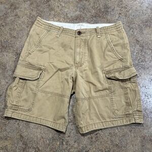 Y2k Hollister Cargo Shorts Size 32 Tan Brown Classic Fit Preppy Vintage